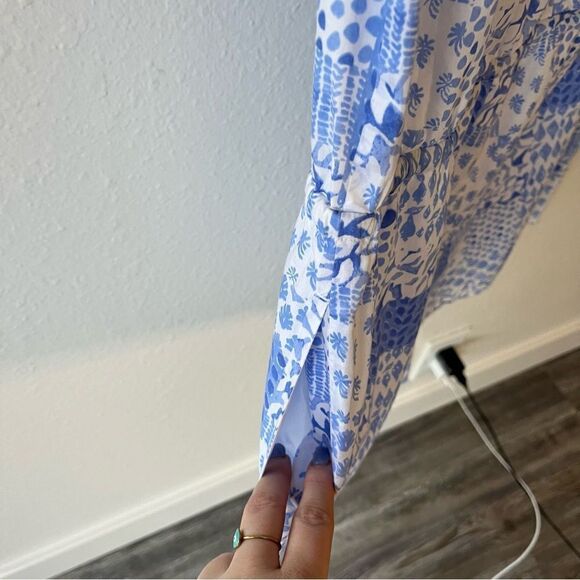 Vineyard vines Painted Patchwork Ruffle Off The Shoulder Romper - Picture 11 of 14